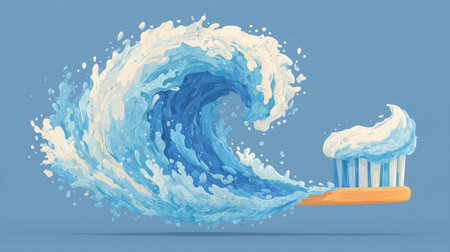 Toothbrush and toothpaste, personal hygiene, oral cleaning, dental visit, dental insurance Brushing teeth with a toothbrush and toothpaste, Fresh breath, dental insurance, personal hygiene High qualityの素材