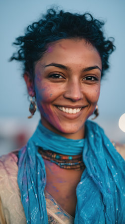 Traditional and religious Holi Festival, Color battle at the holi festival, colorful background, People celebrate fertility of spring and enjoy the colorful festival. High qualityの素材