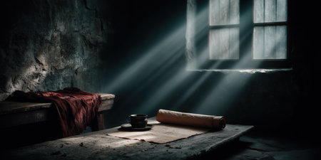 Old papyrus scroll, Old Paper Scroll 3D, old Egyptian manuscript book of the dead, Unrolling ancient scrolls. High qualityの素材