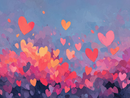 Valentine's Day, a holiday for lovers, a romantic date, a red heart, February 14 Hearts in the Air, holiday wallpaper. High qualityの素材