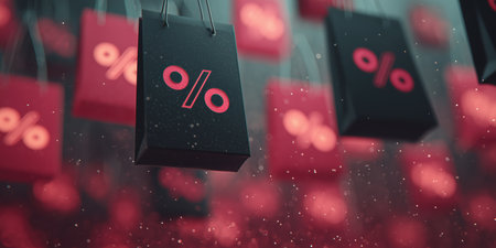 Mega discounts in November, Black Friday, Cyber Monday, weekend sales, product discounts, percentage signs, late November shopping, sales in China, super discounts on Marketplace, 11.11 High qualityの素材