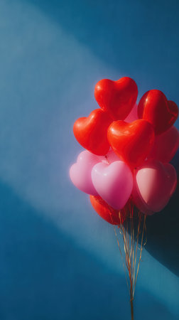 Heart-shaped balloons, party balloons Valentine's Day, a holiday for lovers, a romantic date, a red heart, February 14. High qualityの素材