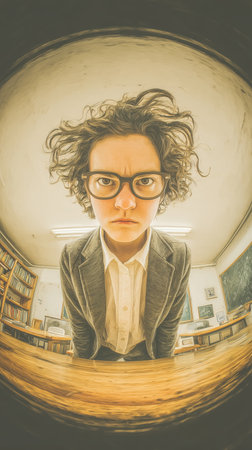 Angry teacher yelling at a child, bad teacher concept, teacher of the year, bad student makes teacher angry, skipping classes, calling parents to school. High qualityの素材