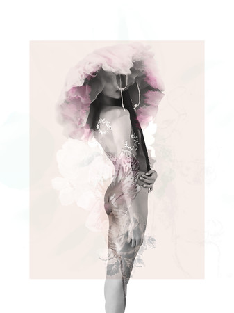 woman with flowersの写真素材