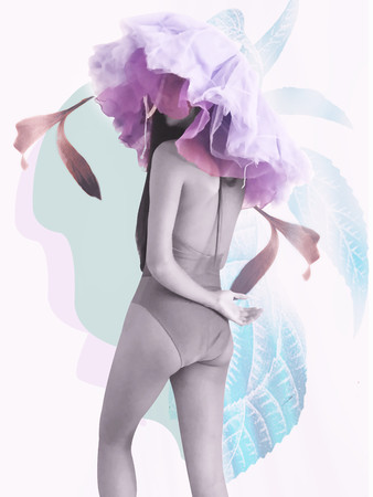 Woman in springの写真素材