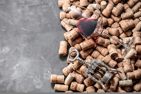 Background of Various Used Wine Corks close upの写真素材