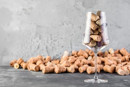 Background of Various Used Wine Corks close upの写真素材