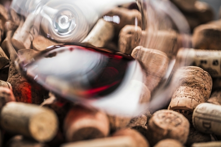 Background of Various Used Wine Corks close upの写真素材