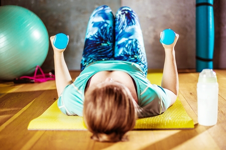 Women having functional fitness training in sport gymの写真素材