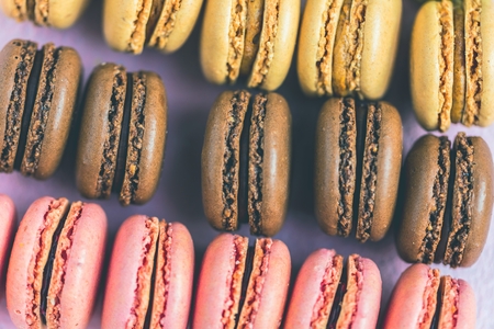 French macaroon cake. Macaroons on white backgroundの写真素材