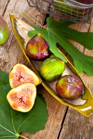 Freshly cut Fig Fruitの写真素材