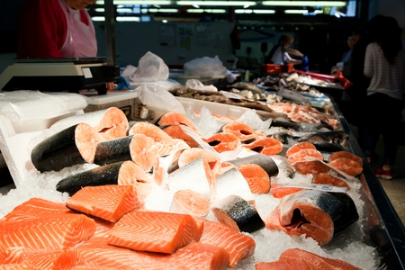 Fish market, fresh fish in street market, fresh fish, social issue, fish market street market.の写真素材