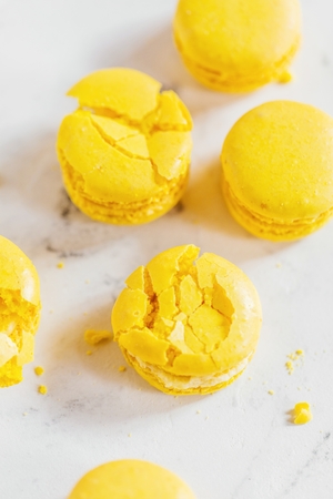 French macaroon cake. Macaroons on white backgroundの写真素材