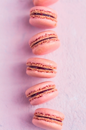 French macaroon cake. Macaroons on white backgroundの写真素材