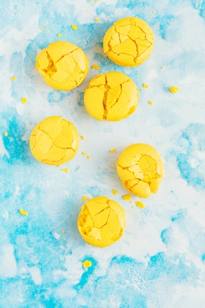 French macaroon cake. Macaroons on white backgroundの写真素材