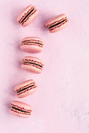 French macaroon cake. Macaroons on white backgroundの写真素材