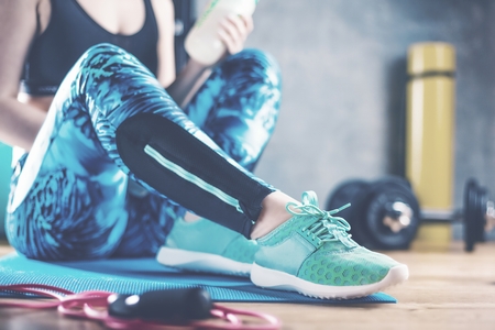 Body and mind workout in loft fitness studioの写真素材