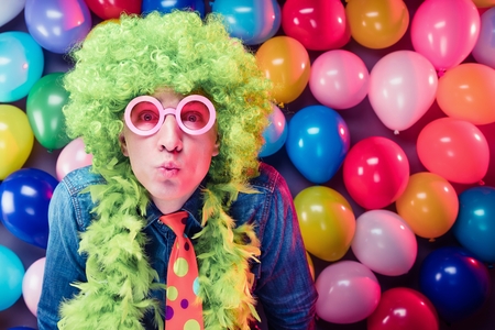 Crazy Young Party Man - Photo Booth Photoの写真素材