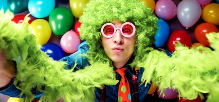 Crazy Young Party Man - Photo Booth Photoの写真素材