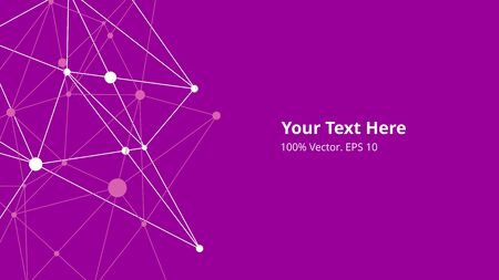 Futuristic crypto colorful blockchain illustration. Vector global creative social network. Abstract polygonal background with lines and dots. EPS 10のイラスト素材