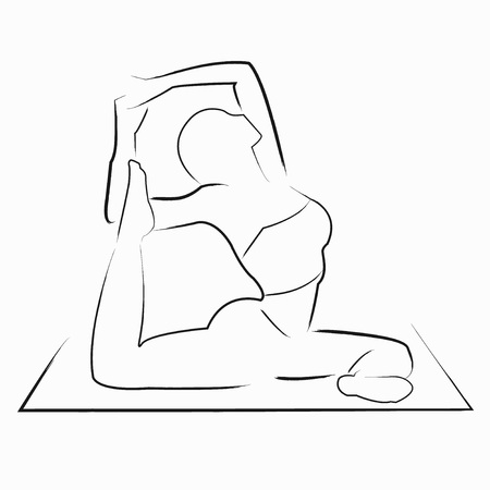 Yoga mermaid poseのイラスト素材