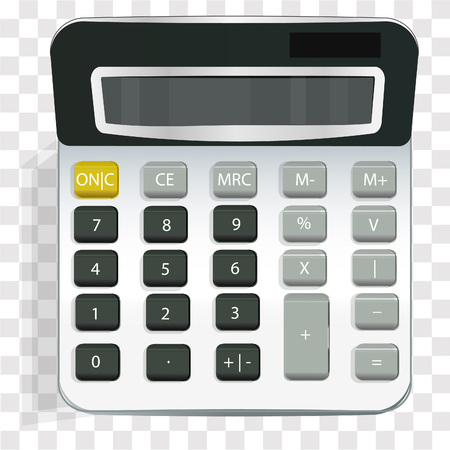 Vector realistic calculator icon isolated on transparent background, design templateのイラスト素材
