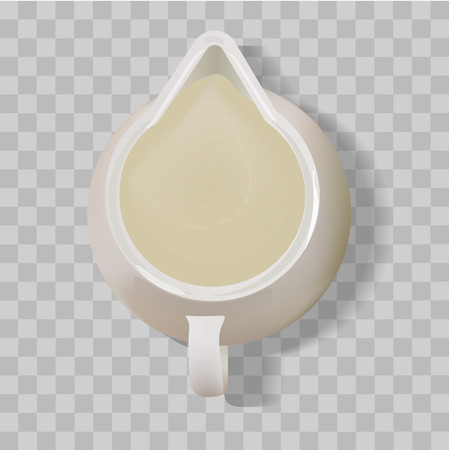 Transparent realistic milk carafe. Vector illustrationのイラスト素材
