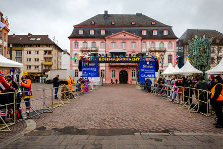 End of the Rose Monday parade route in Mainz, Germany before the festivities begin.のeditorial素材