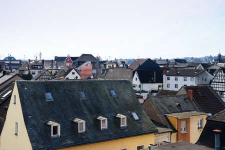Rooftops in Andernach, Germany on a bright spring day.のeditorial素材