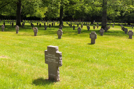 Grave in the Sandweiler German war Cemetery in Luxembourg.のeditorial素材