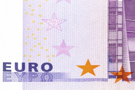 Fragment of euros banknotes. Abstract background. Close up.の写真素材