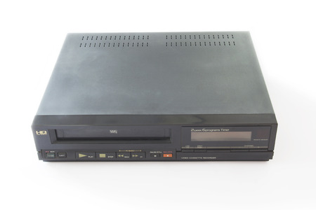 Old Video Recorder Isolated on White Background.