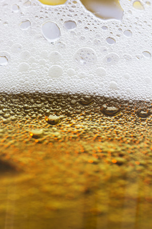 Close Up View of Beer Bubbles in the Glass. Selective Focus.の写真素材