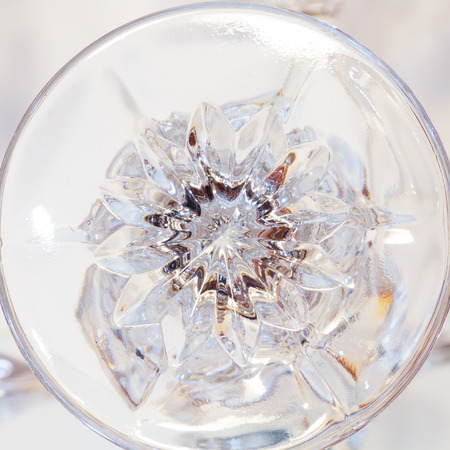 Close Up of Detail of a Crystal Glass. Abstract Background.の写真素材
