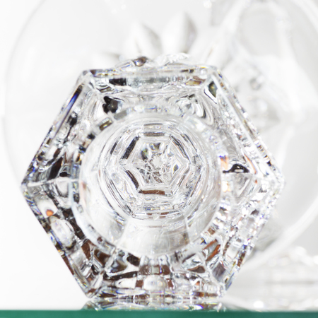 Close Up of Detail of a Crystal Glass. Abstract Background.の写真素材