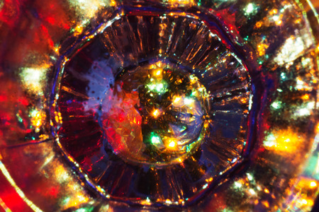 Close up of detail of a old crystal glass. Abstract background.
