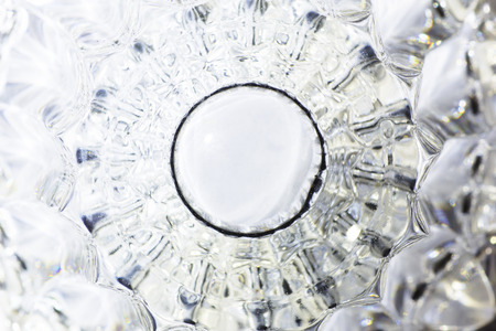 Close up of detail of a old crystal glass. Abstract background.の写真素材
