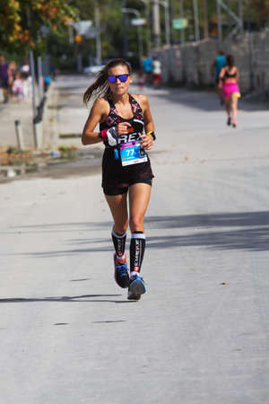 SKOPJE - OCTOBER, 04: Limited number of 1500 registered runners, in  covid-19 pandemic, participate...