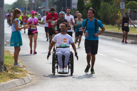 SKOPJE - OCTOBER, 01: Over 10,000 Registered Runners Participate in the Skopje Marathon on October...