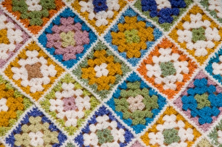 Baby blanket of granny squaresの写真素材