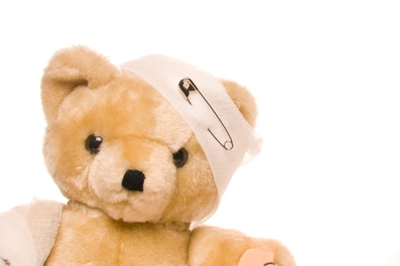 Teddy Bear with bandageの写真素材