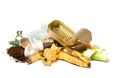 Different kind of trash, both organic and none organicの写真素材