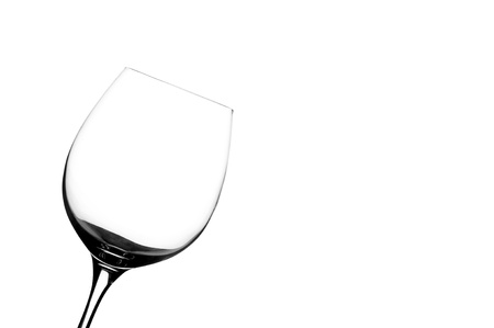 Empty wineglass with white backgroundの写真素材