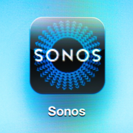 Sonos icon app on the iPad 3. Sonos is a Multi-Room Music System.のeditorial素材