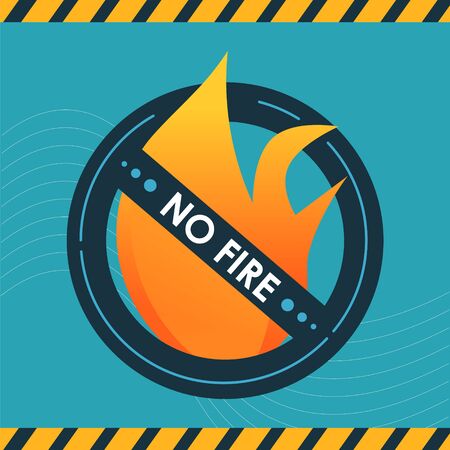 Banner template. No fire. Do not play with fire. Warning sign Isolated on a white background. Graphic element for design. Modern round safety symbolのイラスト素材