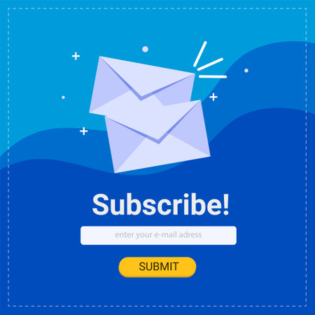 Banner templates for email subscribe. With flying envelopes and mailbox in blue colors.のイラスト素材