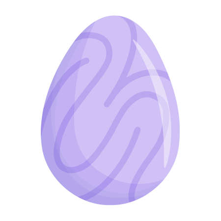 Colorful Purple Easter egg close up on white background. An element for your design for flyers, postersのイラスト素材