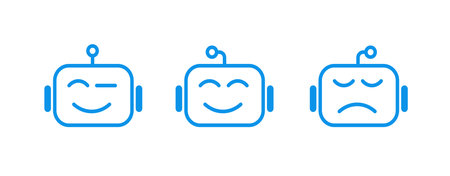 Chat bot with emotions, with sadness, joy, and wink