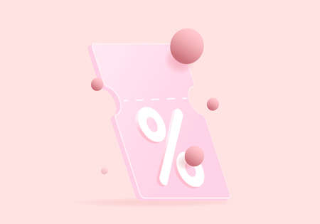Big discounts, discount coupon. Modern 3D style for sales. For marketing and advertising. With interestのイラスト素材