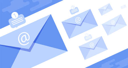 Envelopes with the dialog message. Vector background